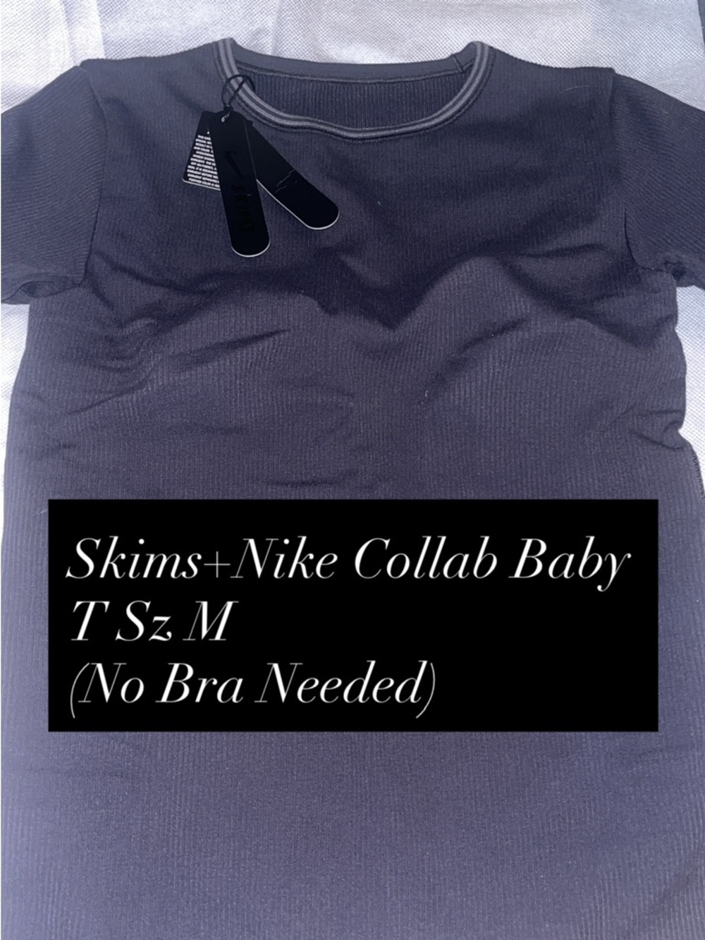 SKIMS Women’s Muscle Tee Baby T‑Shirt in Black M
